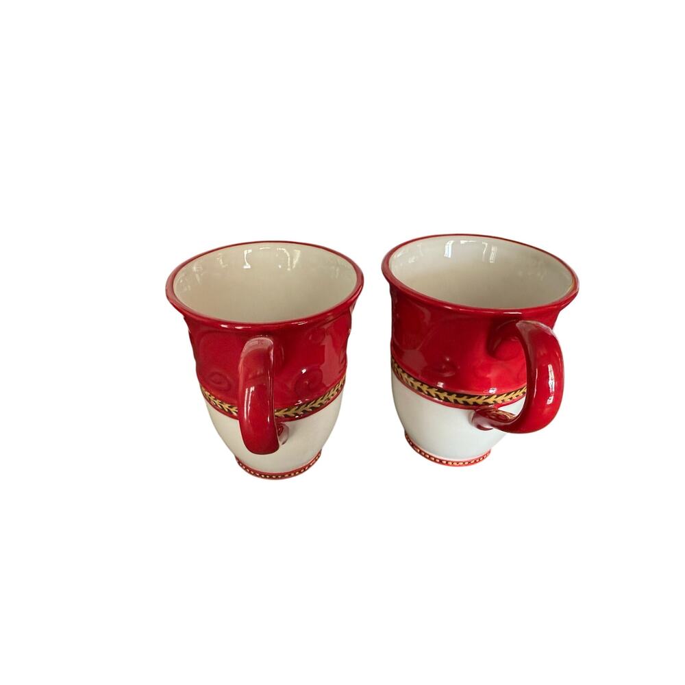 Fitz and Floyd Holiday Home coffee mugs, 2 mugs
.